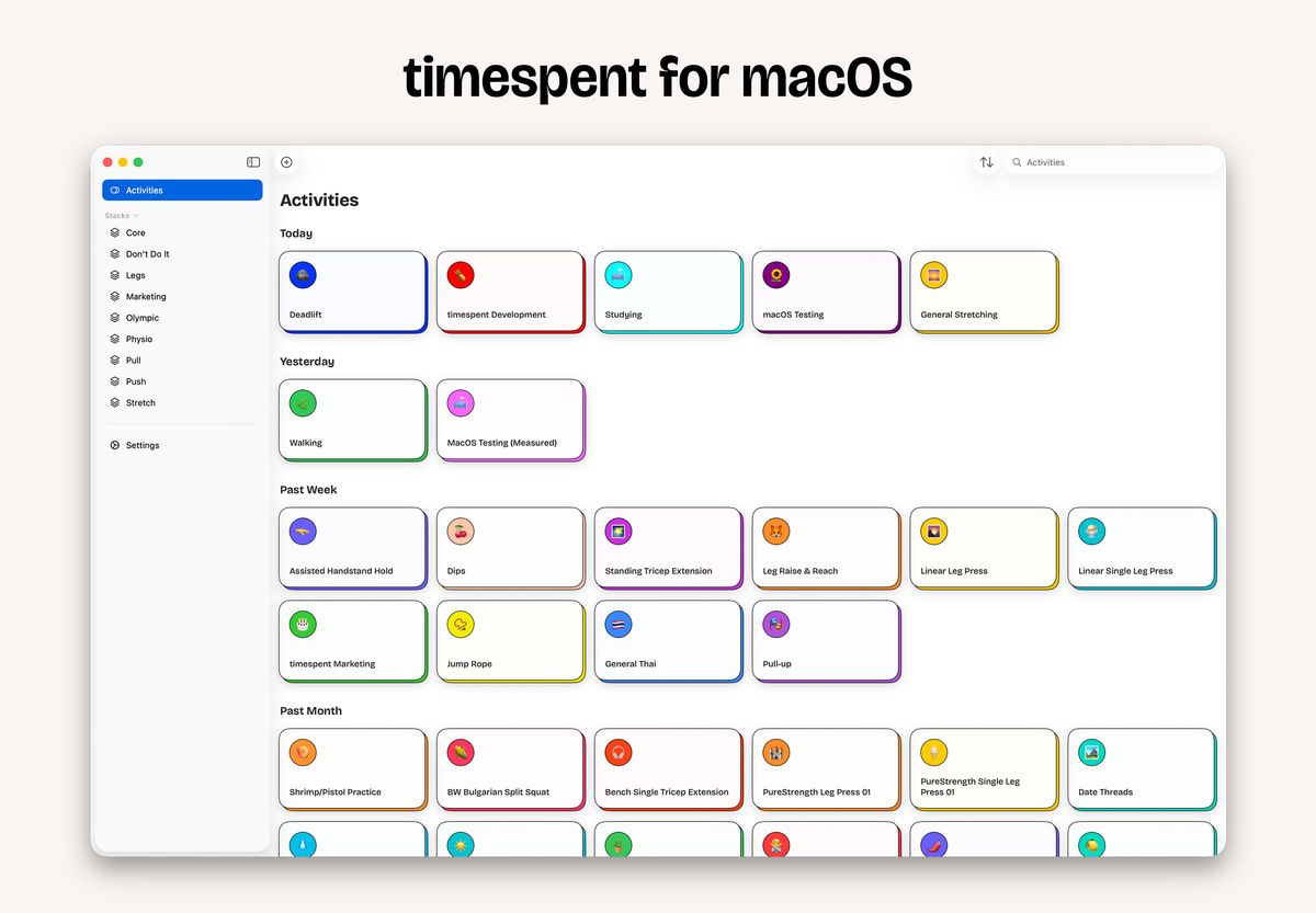 timespent for macOS • timespent