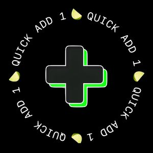 Quick Add widget with a plus button surrounded by Quick Add 1 text